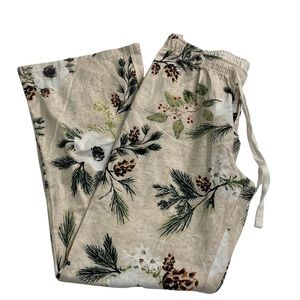 Pine Cone and floral Print Pajama Pants Sz Sm NWT
